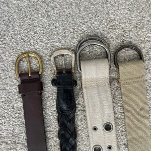 New York & Company and Target Leather Four Assorted Brown Black Cream Tan Belts